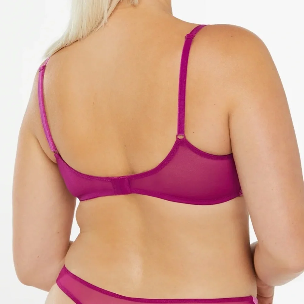 Savage X Fenty Purple Heat Velvet Vixen Unlined Balconette Bra - Picture 3 of 11